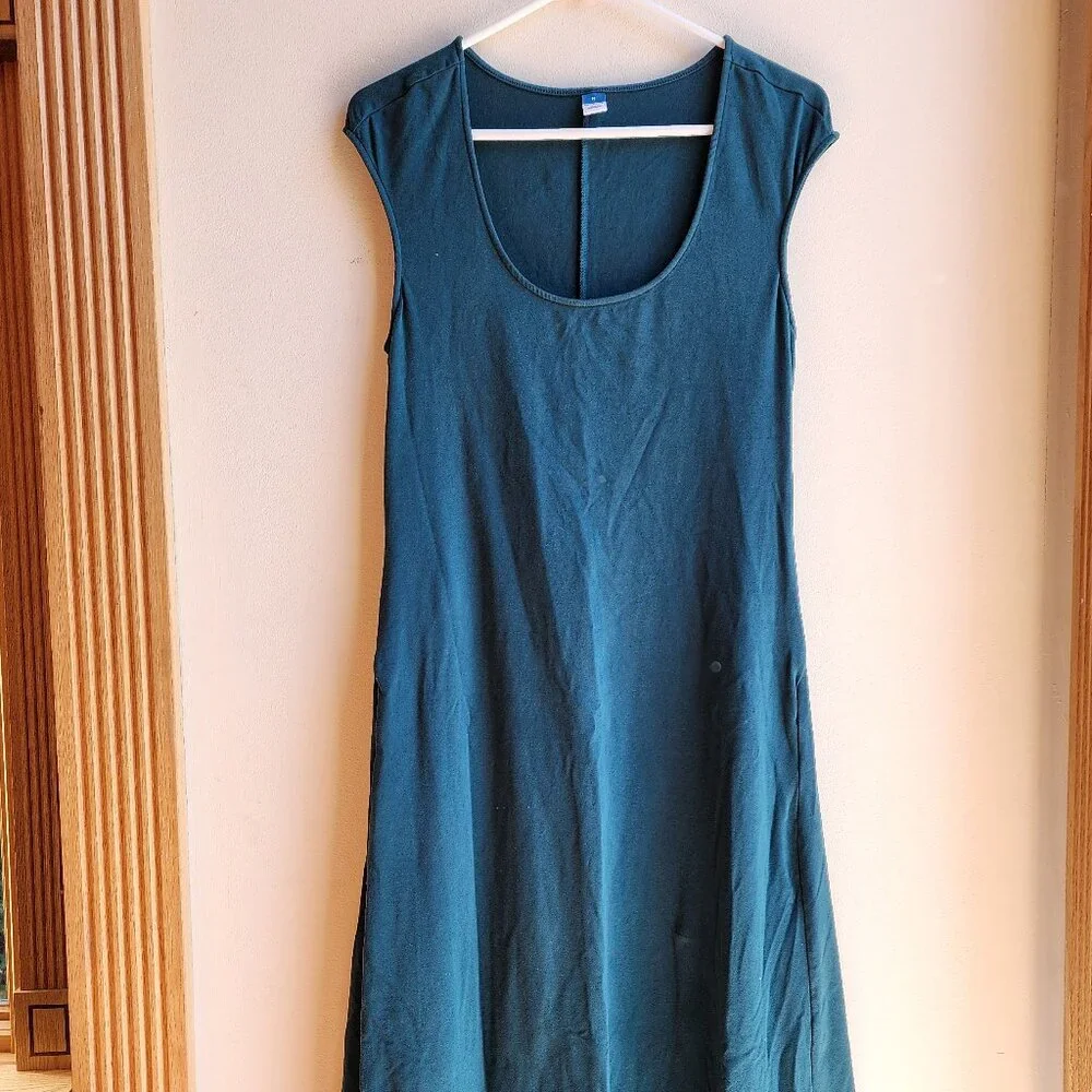 Old Navy Green/Teal Cap Sleeve Maxi Dress - Picture 8 of 14